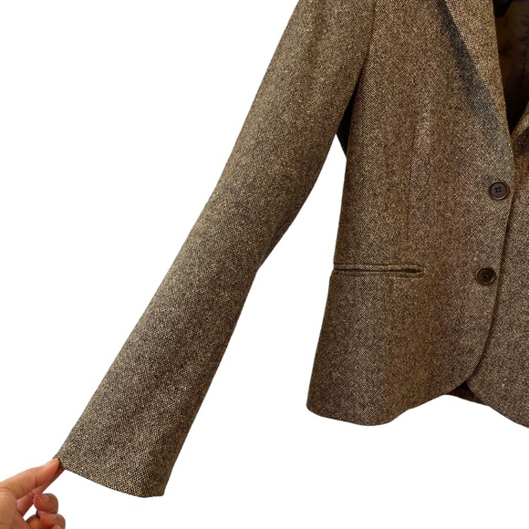 Theory Herringbone Tweed Wool Blend Jacket Sz. 2 - Picture 6 of 10
